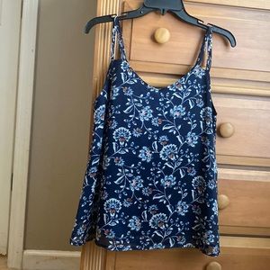 Navy Floral Tank Top